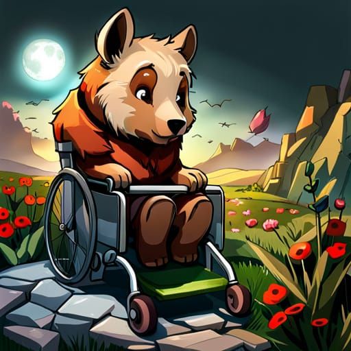 Wombat in Wheelchair: Ruined Room Concept Art