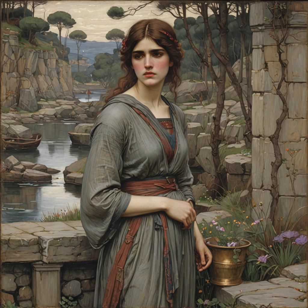 Woman in Pre-Raphaelite Style