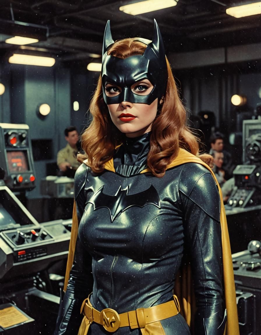 Retro Batgirl in Sci-Fi Film Still