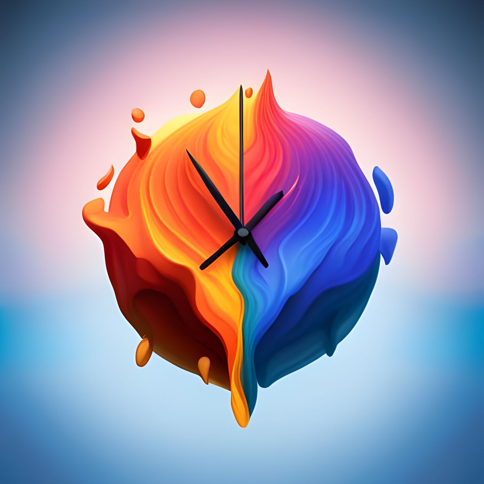 Surreal Melting Clock in High Resolution