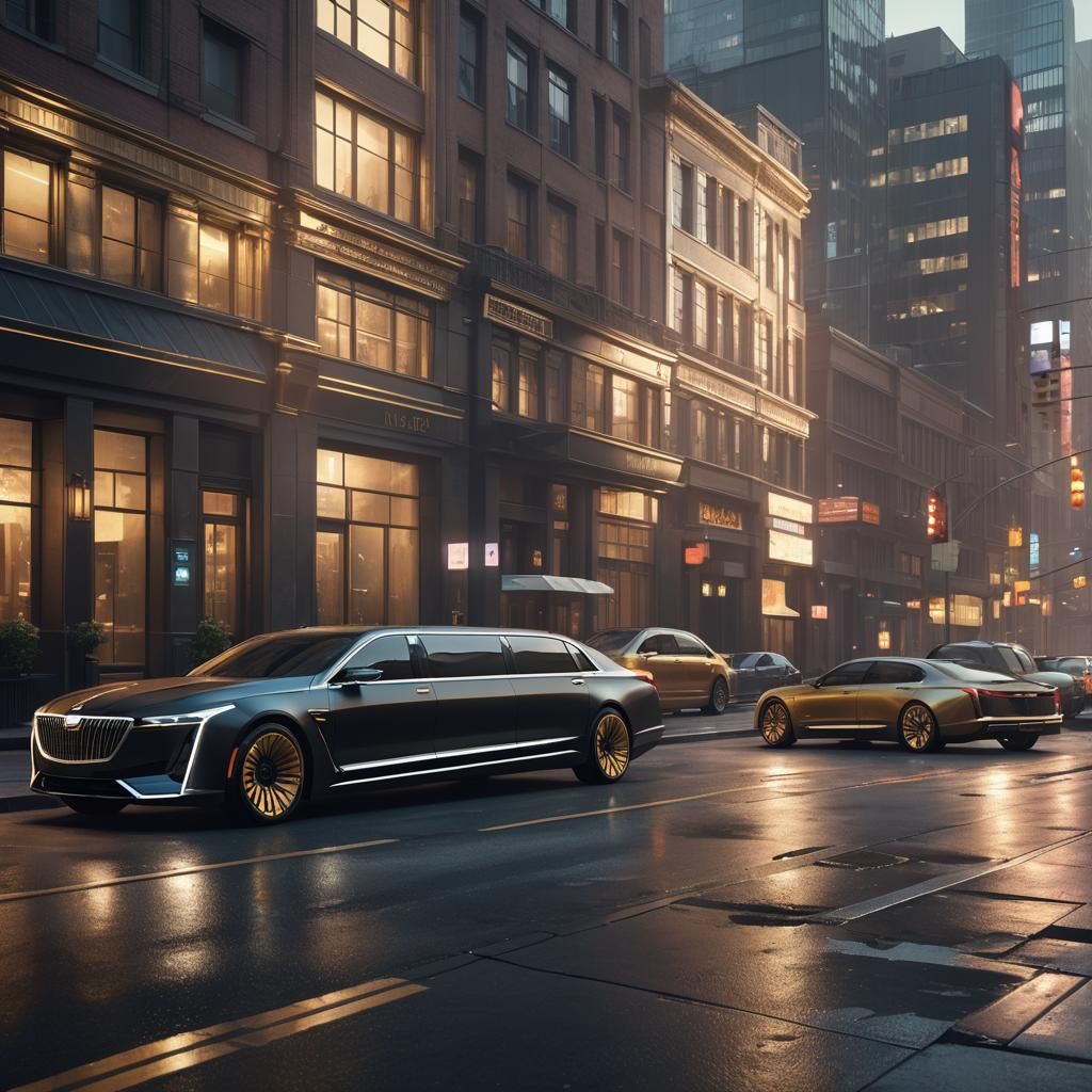 Futuristic Limousine Blending Cadillac and BMW Elements
