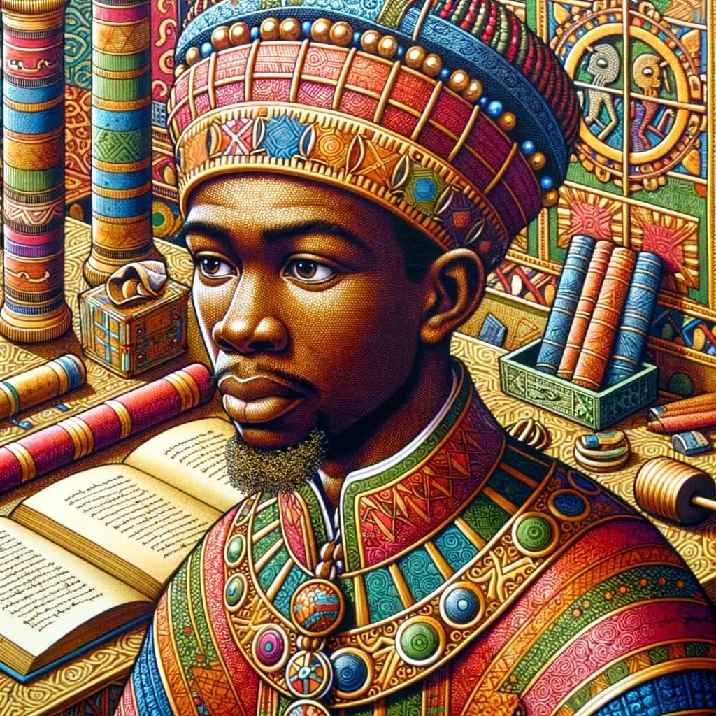 Medieval Bantu Scholar in Traditional Attire