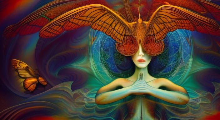 Elegant Figure in Warped Perspective, Octane Render