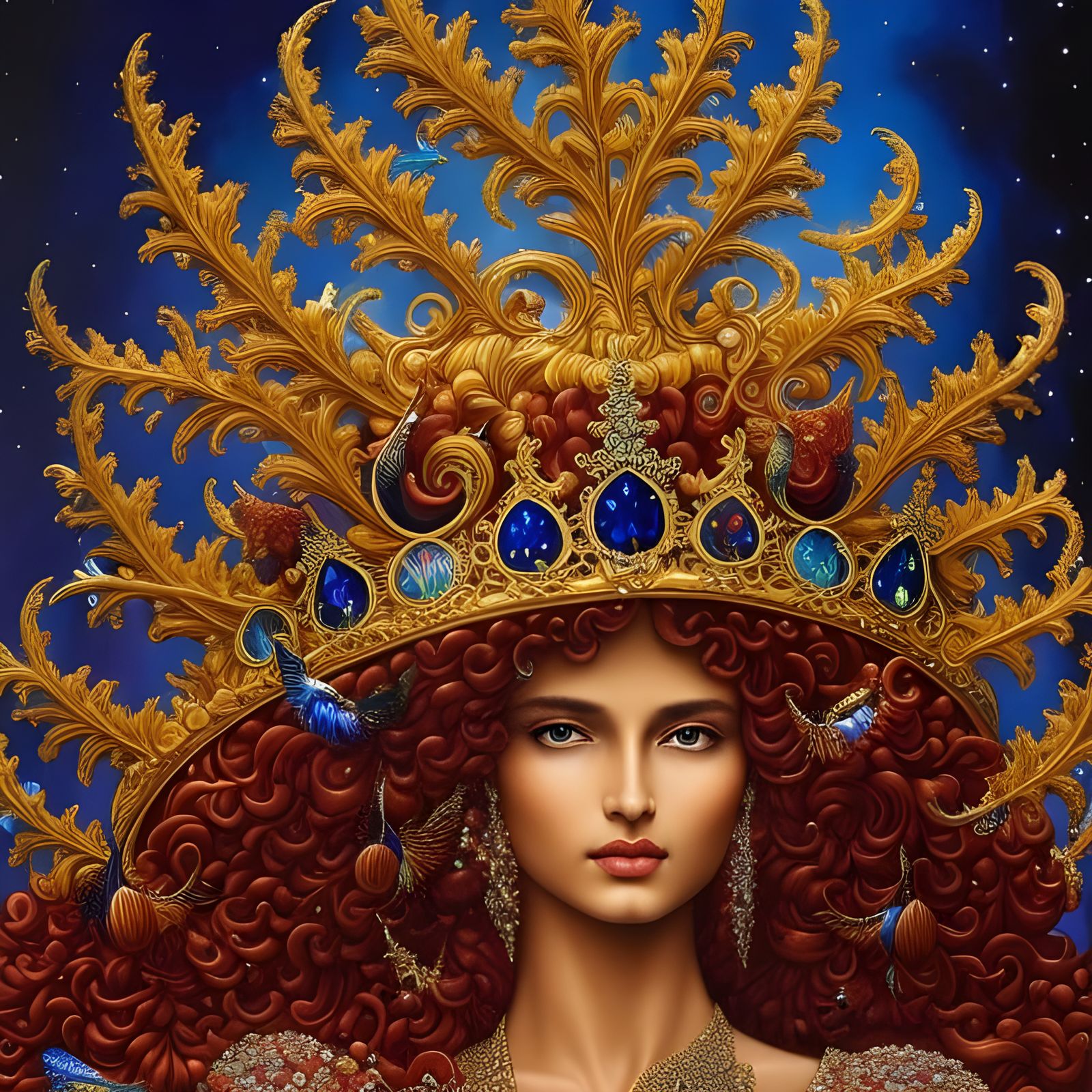 Glistening Fantasy Crown in Hyperdetailed Digital Art