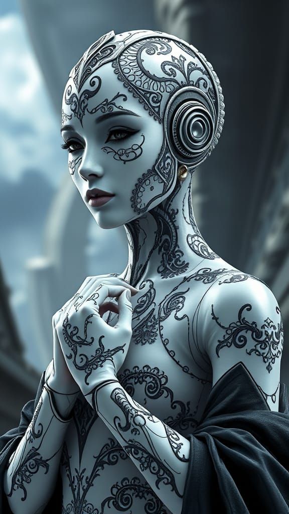 Royal Robot in Futuristic Attire