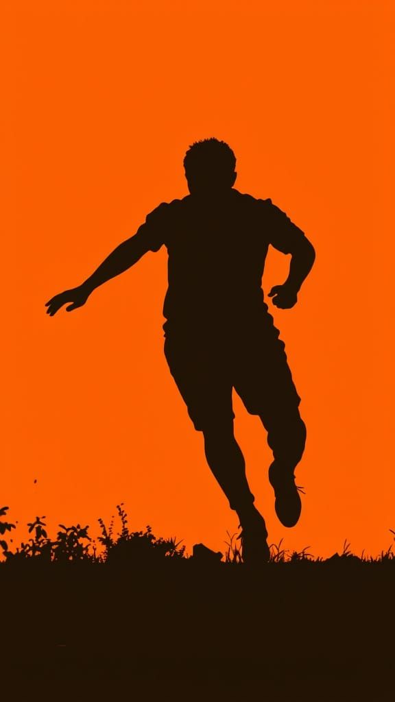 Soccer Player in Vibrant Orange Hues