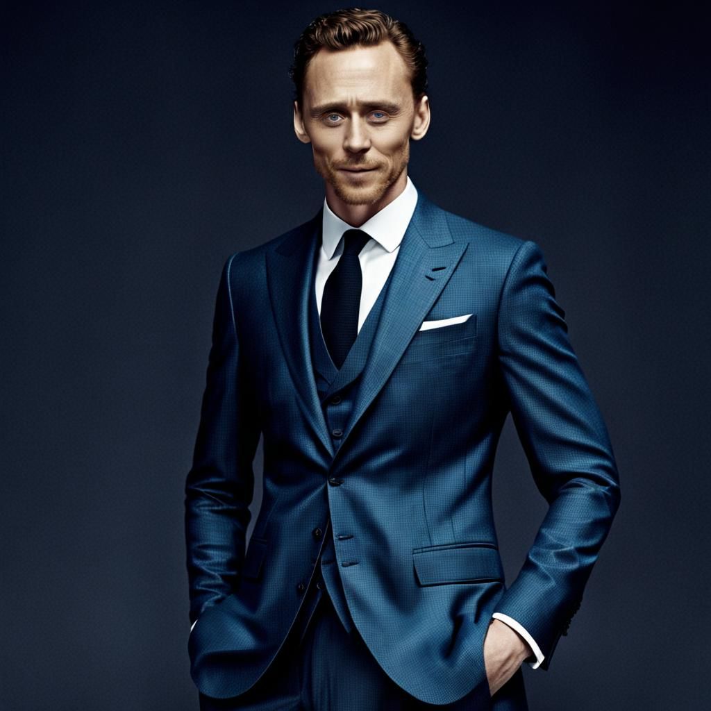 Tom Hiddleston in Armani Suit Portrait