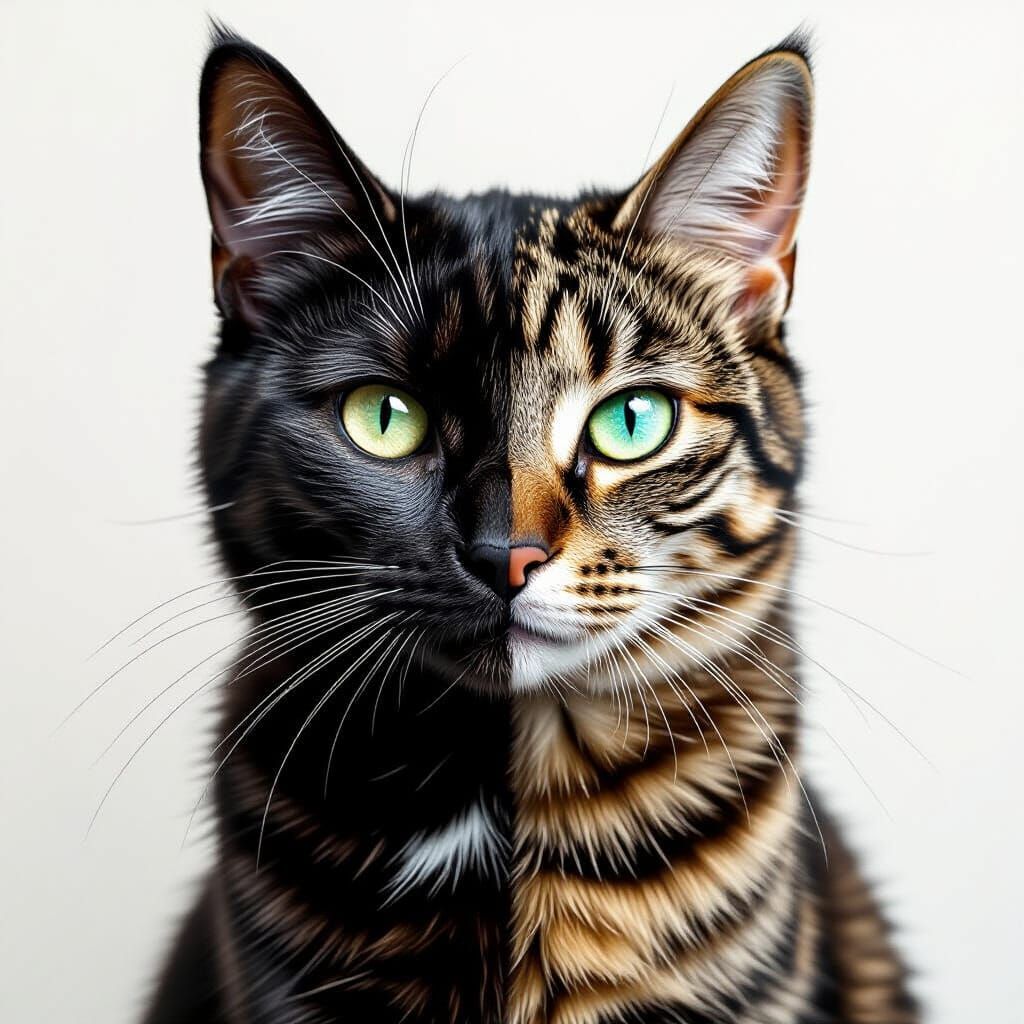 Half Human, Half Cat Hybrid Creature