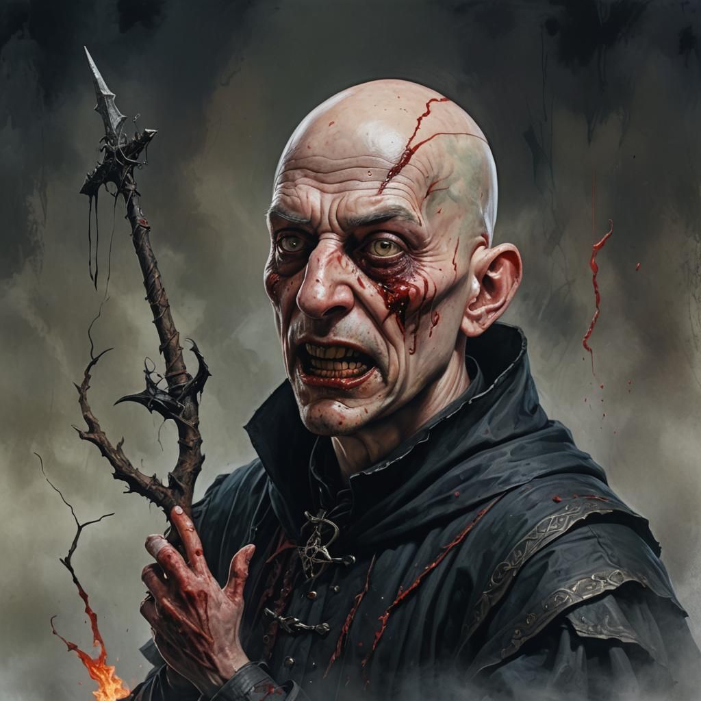 Bloody Witch Puppet in Dark Medieval Fantasy