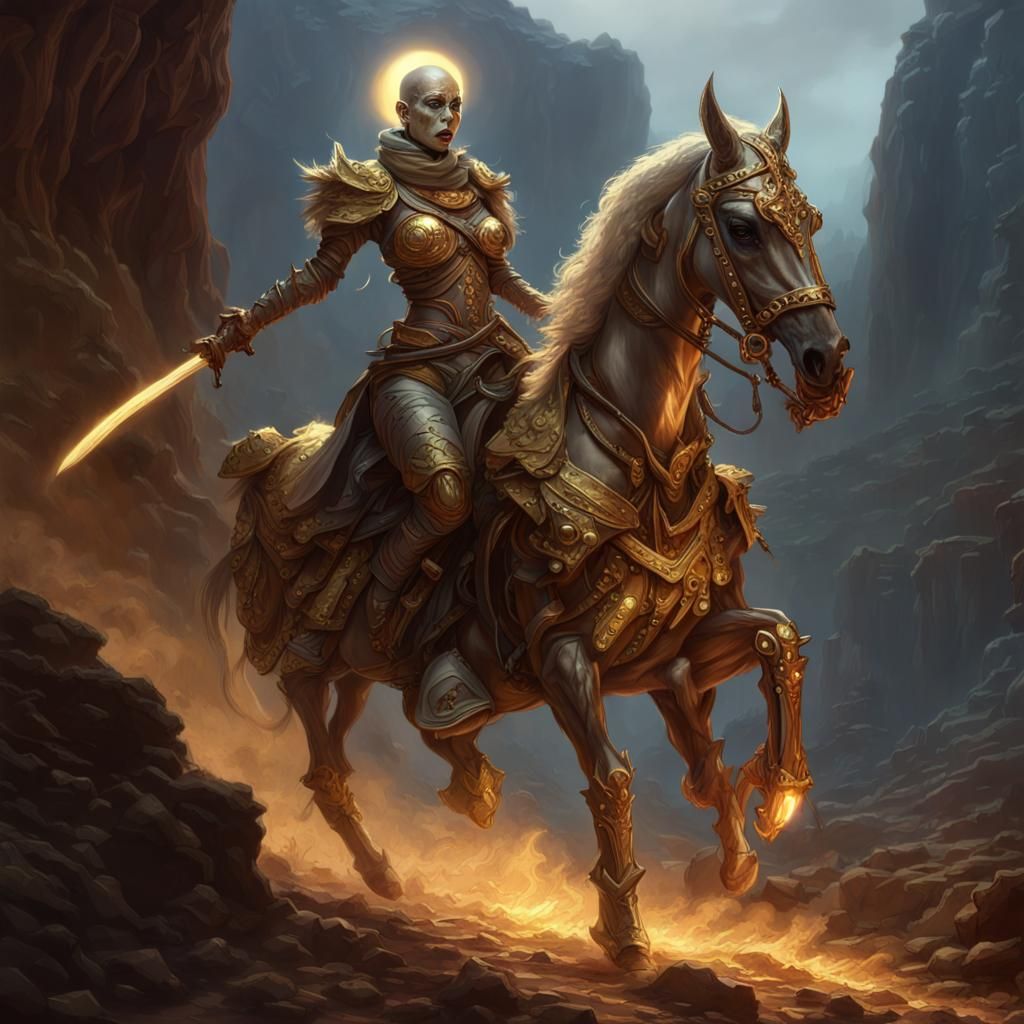 Skeletal Zombie Death Knight in Dark Fantasy Style