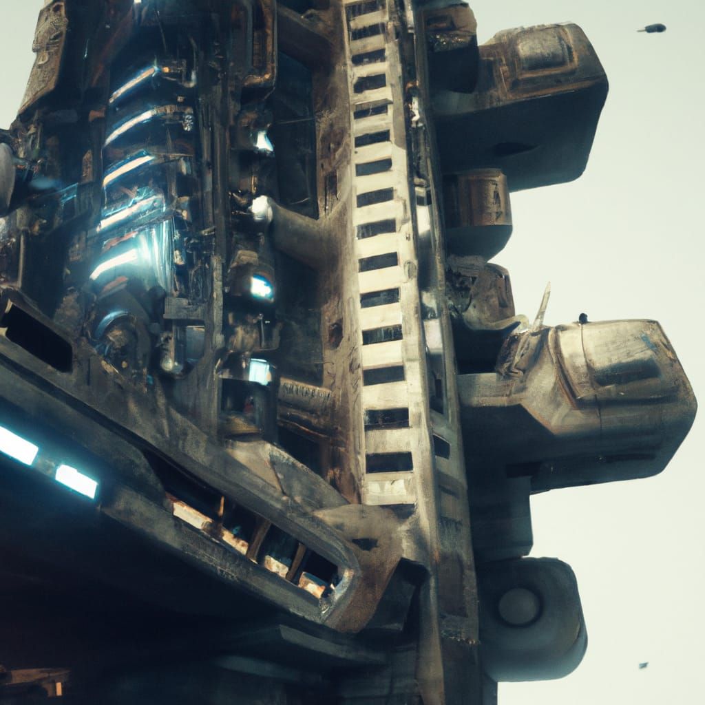 Futuristic Sci-Fi Building in Cyberpunk Style