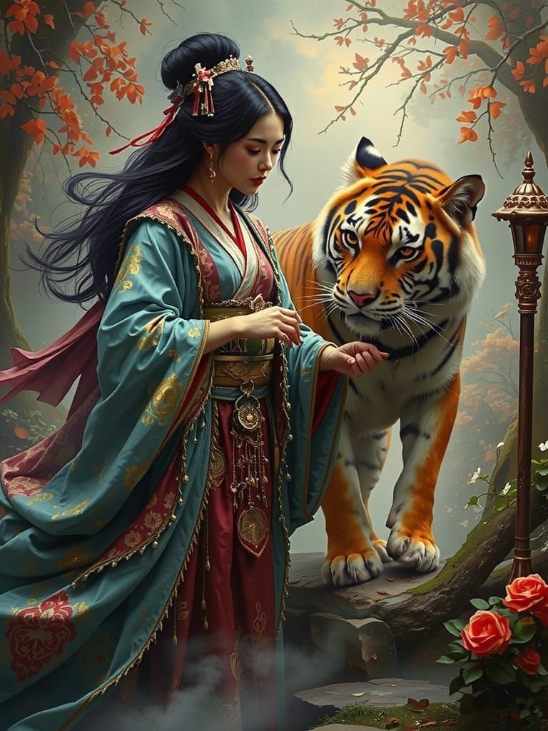 Whimsical Geisha in Lavender Haze