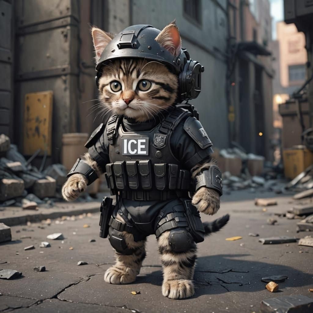 Kitten Swat Team in Detailed Digital Painting