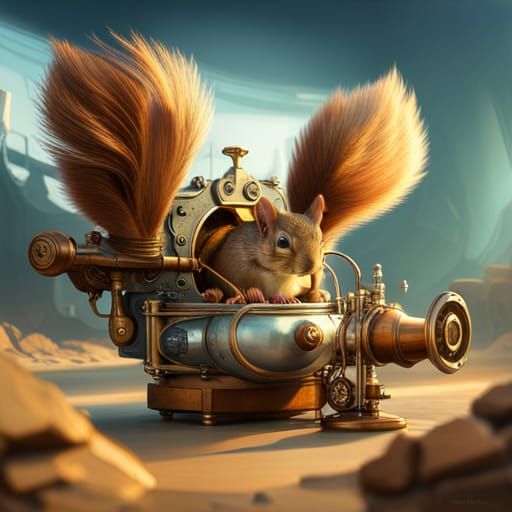 Steampunk Squirrels Explore Epic Curio Cabinet