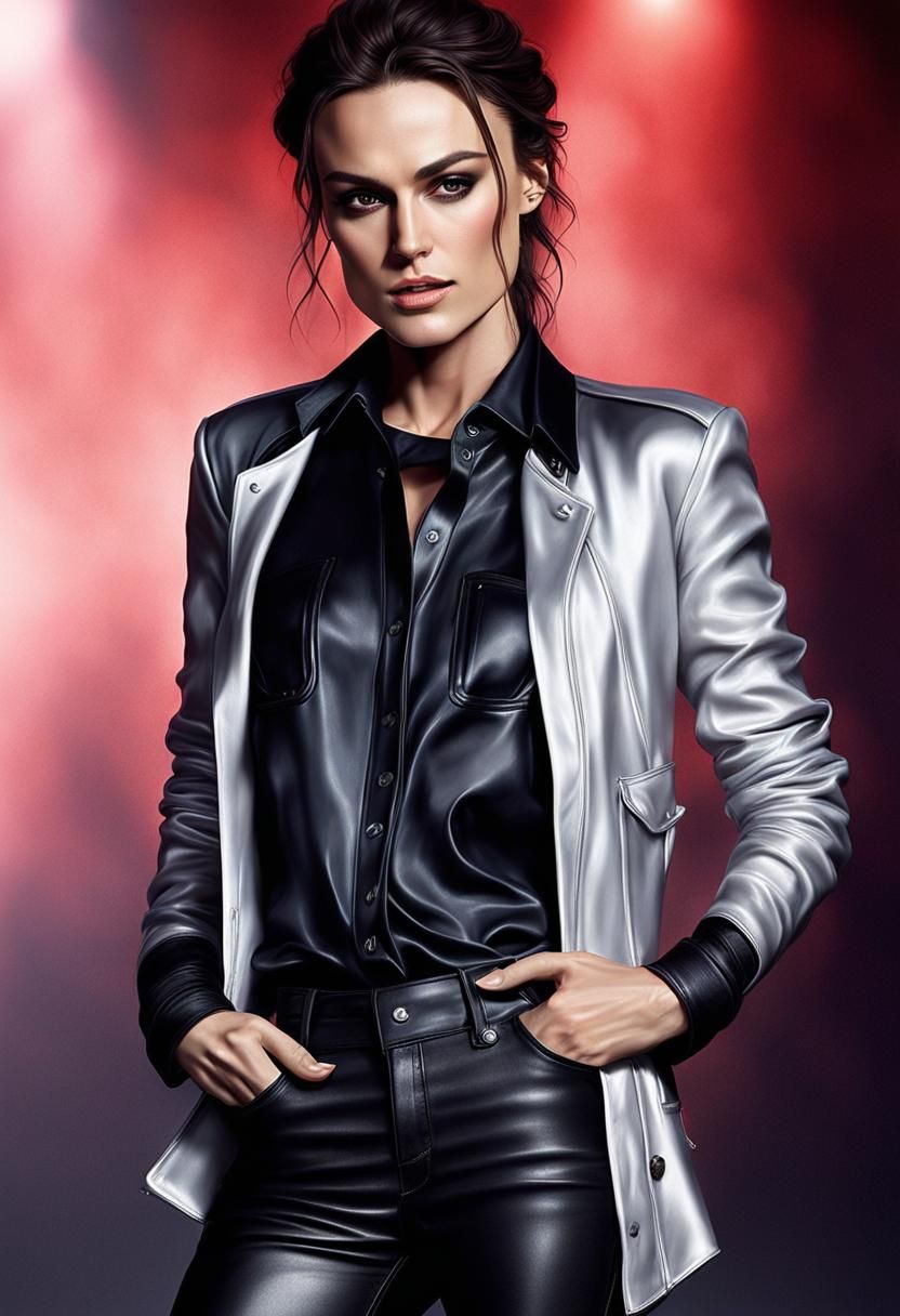 Keira Knightley as Rockstar Model: Ultrarealistic Portrait