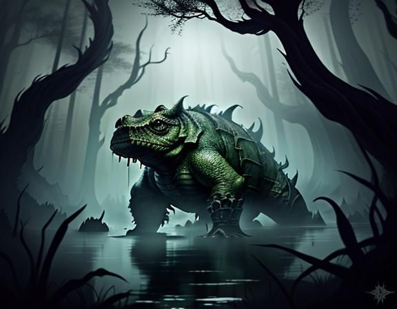 Bullywug in Murky Swamp Concept Art