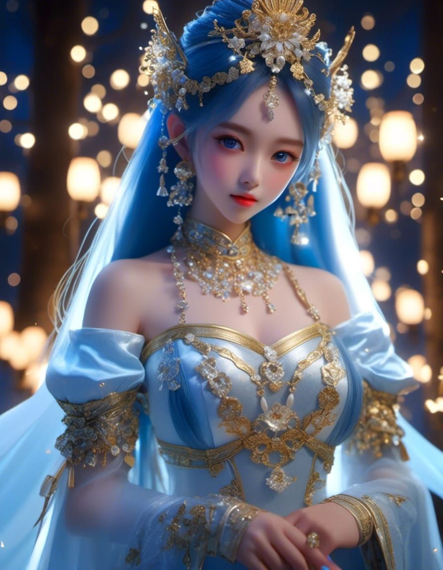 Xianxia Princess Portrait in Anime Realism