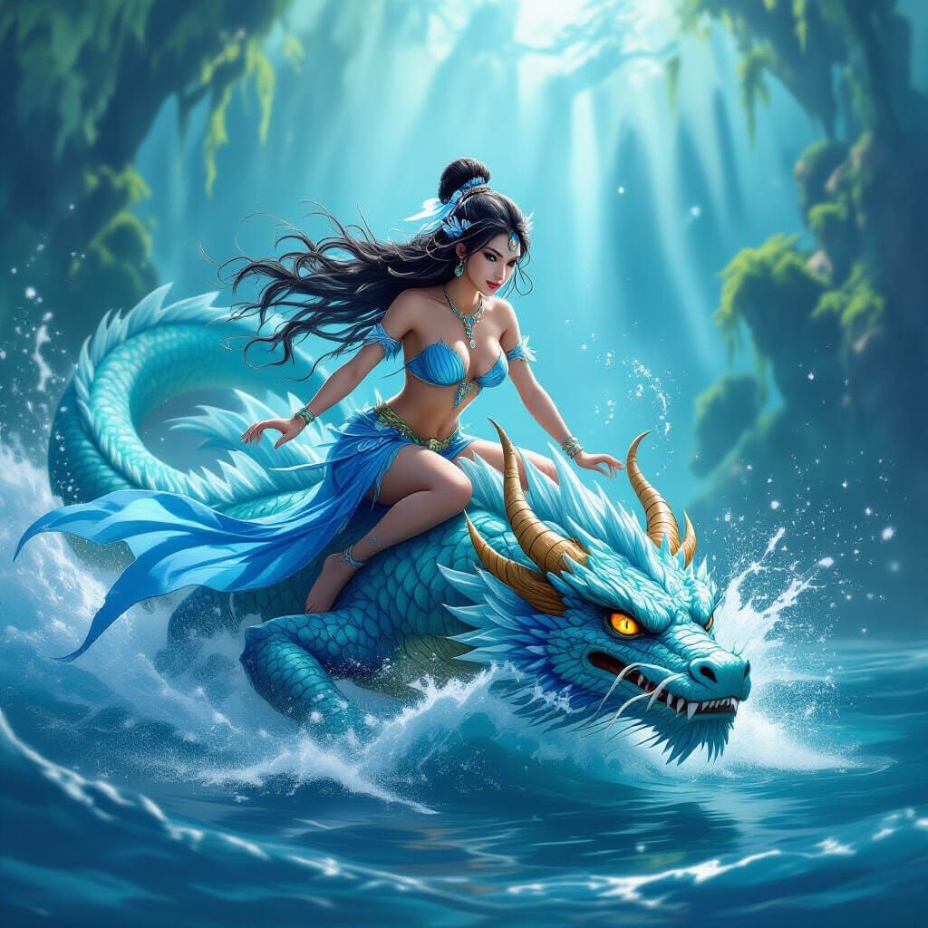 Just a dragon enjoying its swim