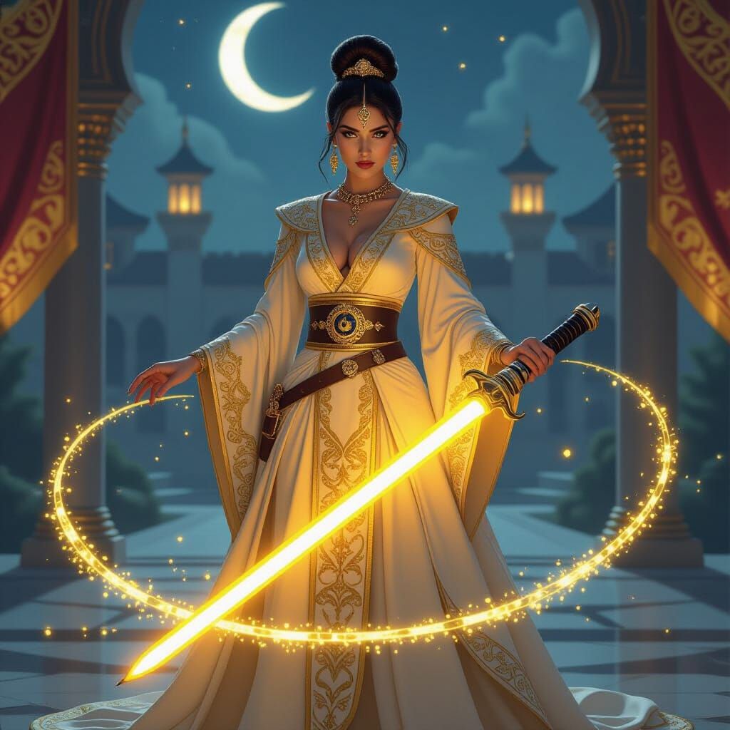 Ottoman Sultana Bastila Shan Wielding Lightsaber