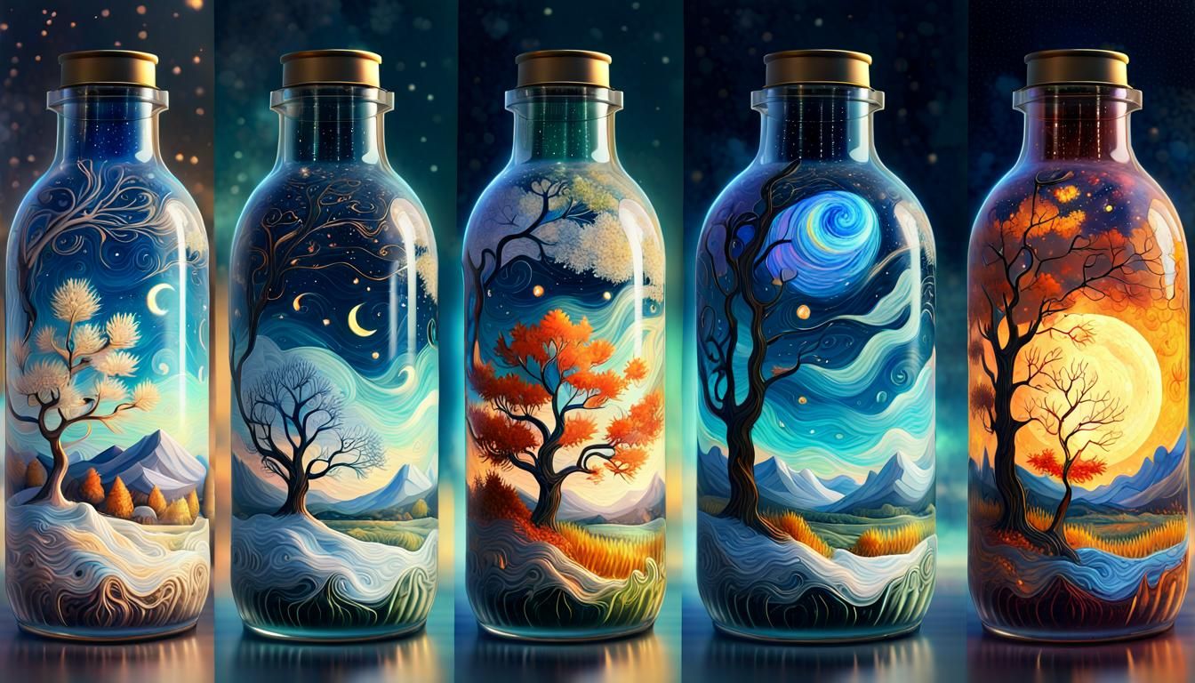 Seasons in a Bottle: Fantasy Digital Art