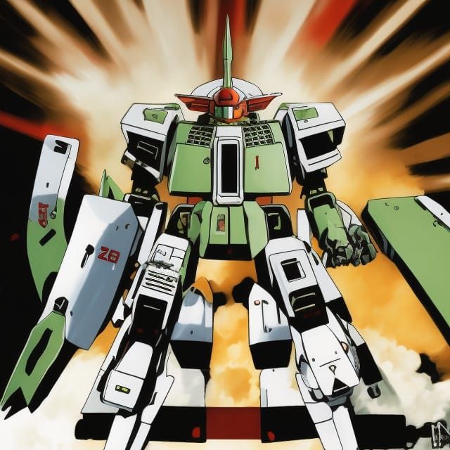 Burning Zaku Mobile Suit from Gundam