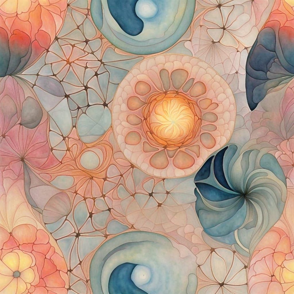 Ethereal Cosmic Blooms in Vibrant Iridescent Hues