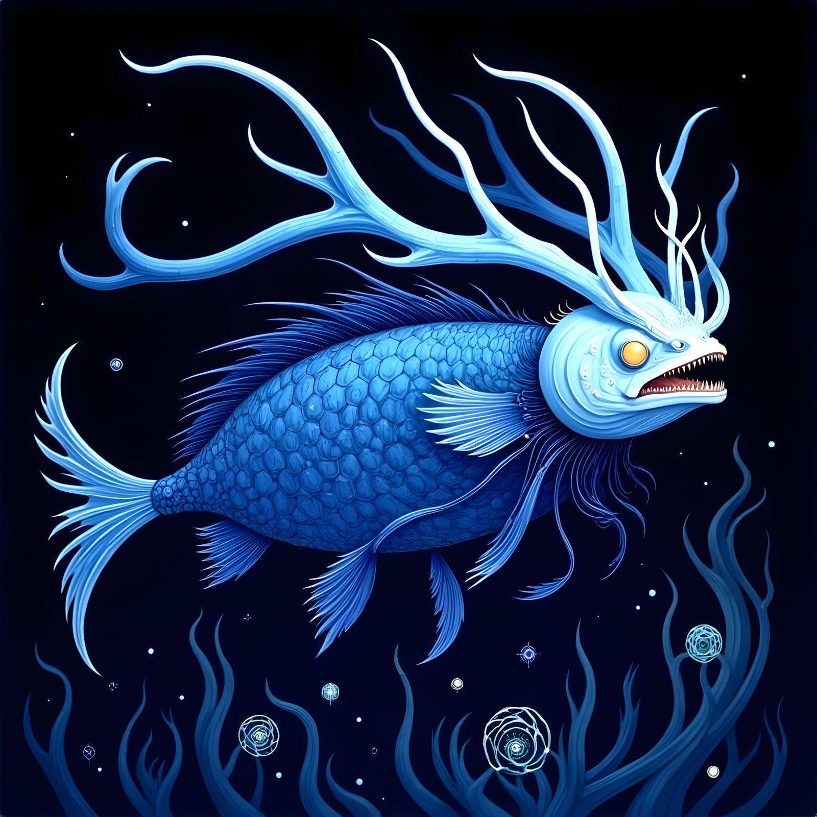 Mystical Deep Water Fish in Ethereal Light