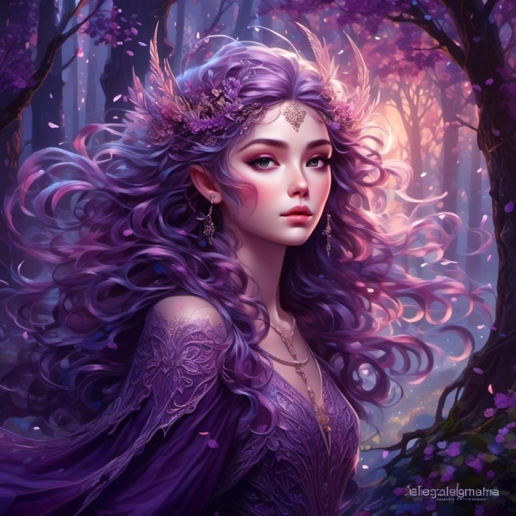 Elven Woman Portrait in Fantasy Forest Setting