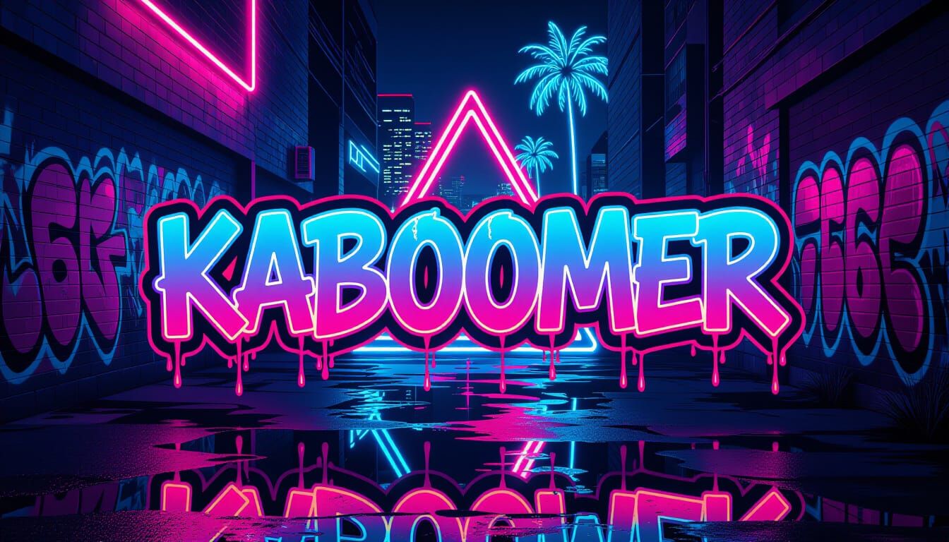 Vibrant Neon Graffiti Art in Urban Alleyway