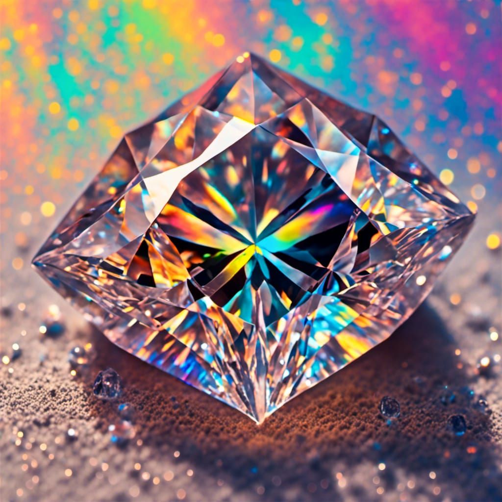 Crystal Bear with Rainbow Prismatic Projection