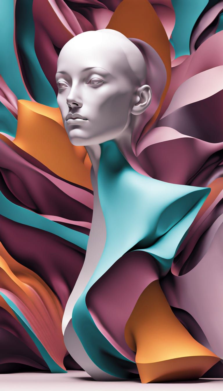 Abstract Vorticism Sculpture Generated by AI