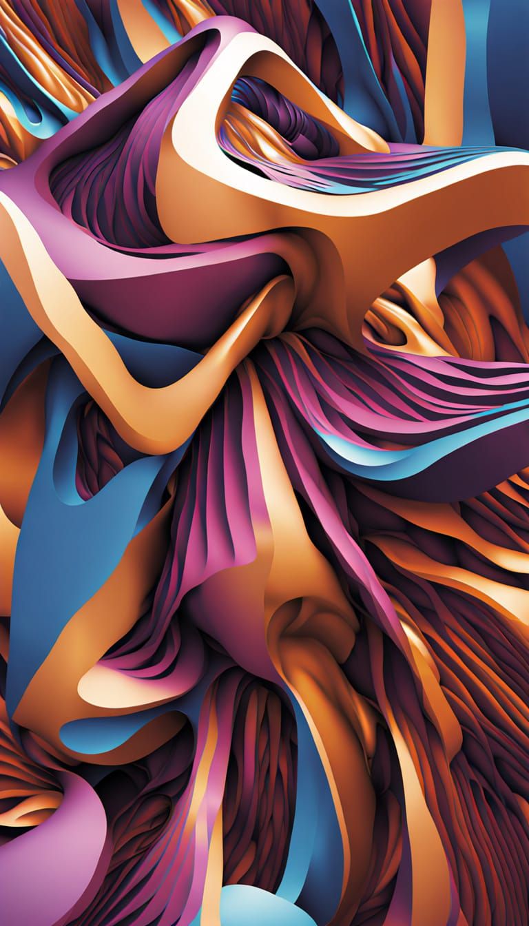 Abstract AI Sculpture in Vorticism Style