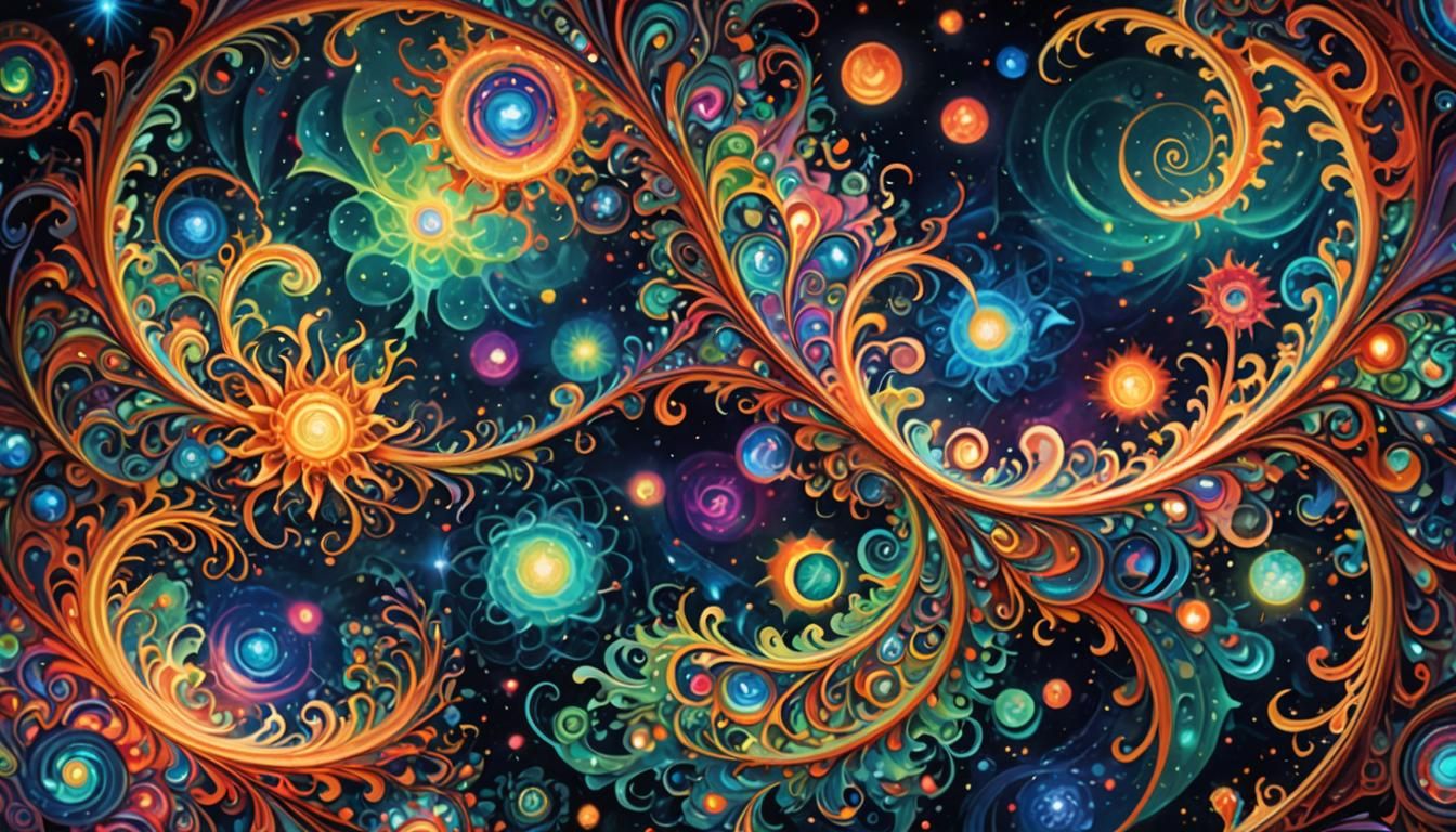Cosmic Fractals in a Psychedelic Digital Dreamscape