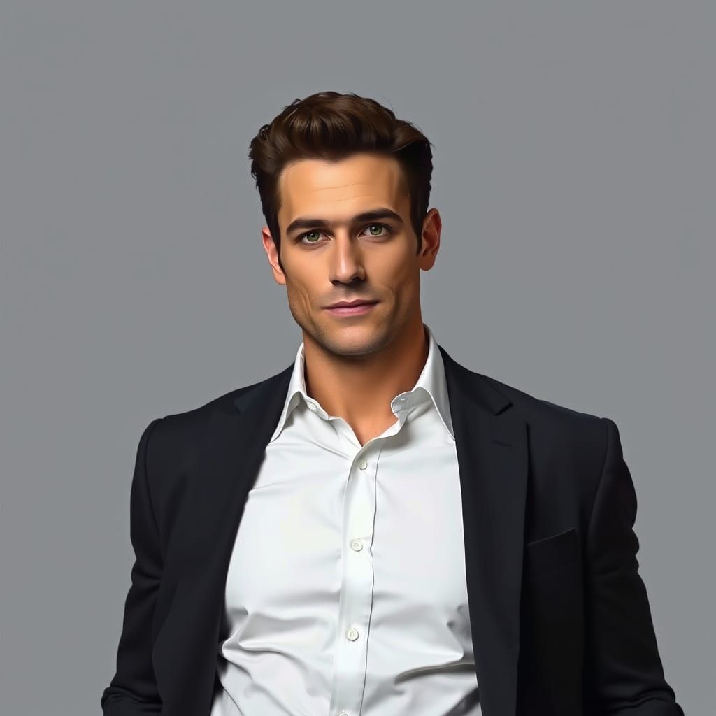 Elegant Man Portrait in Realistic Style