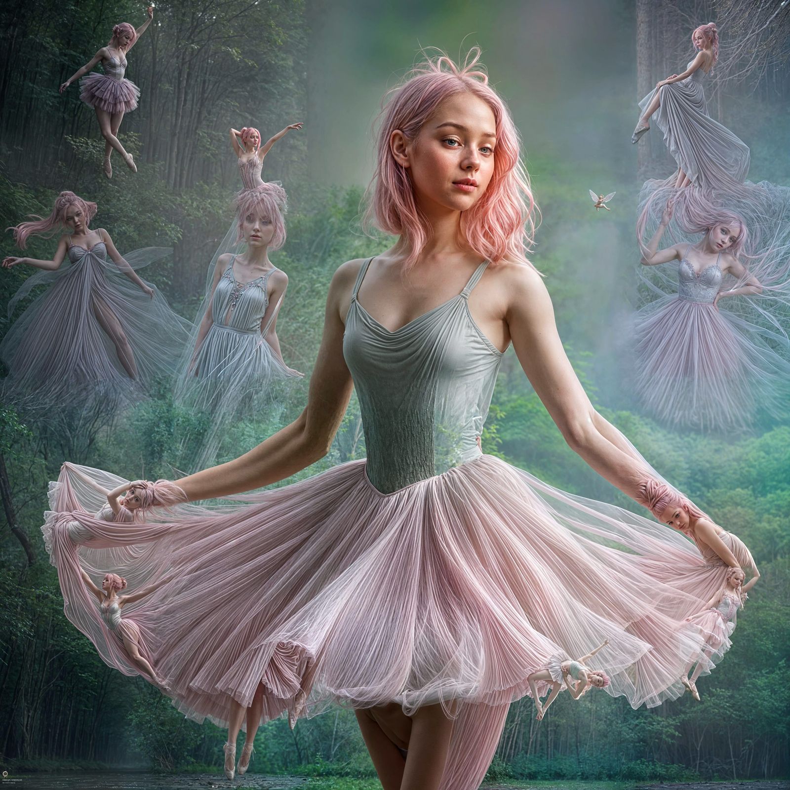 Ballerina Fairy in Pastel Hues, Cinematic Film Still