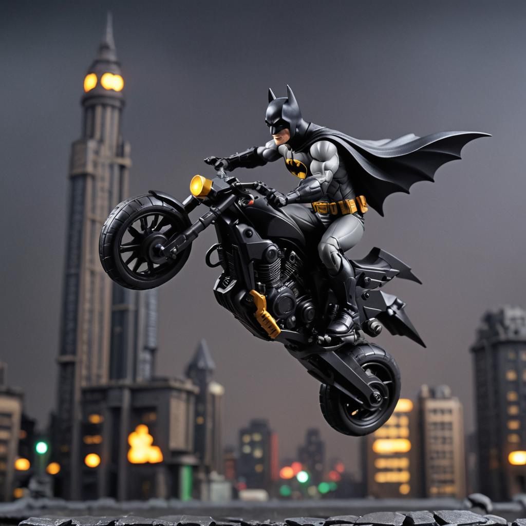 Modern Batman Action Figure on Bat-Bike