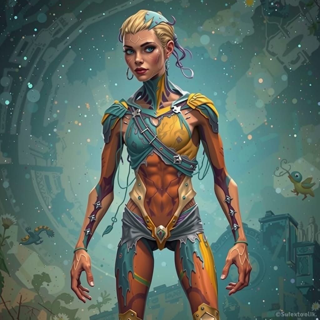 Woman in Flowing Gown: A Digital Fantasy