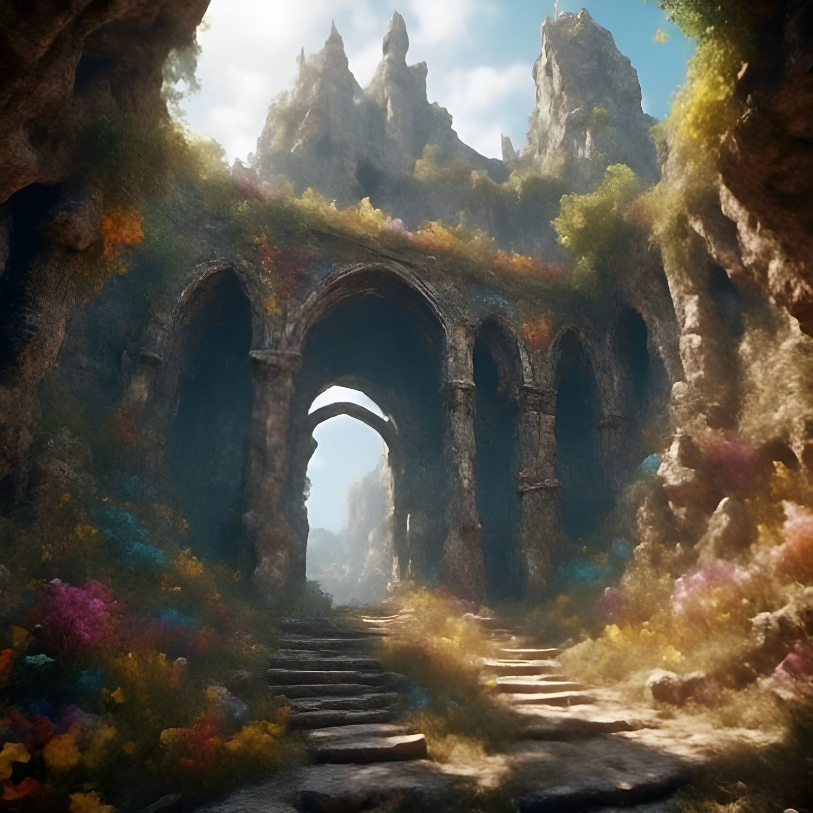 Dungeon Tunnel Entrances with Faint Markings