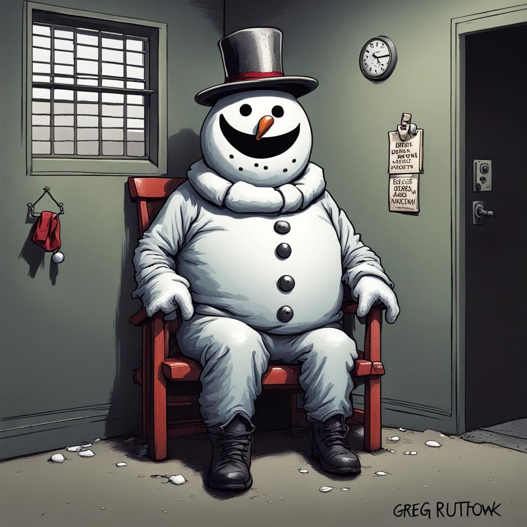 Sinister Christmas Snowman Inmate Costume