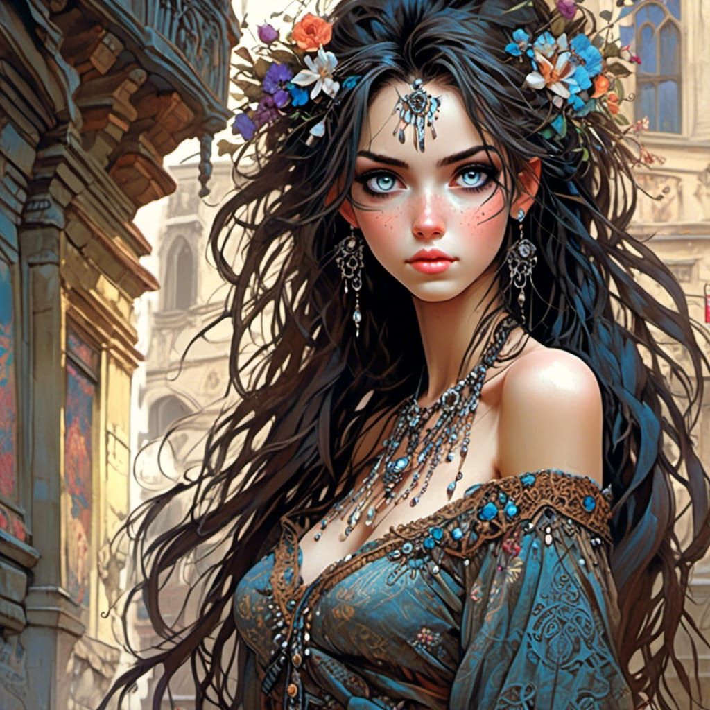 Female Portrait in Fantasy Surreal Style