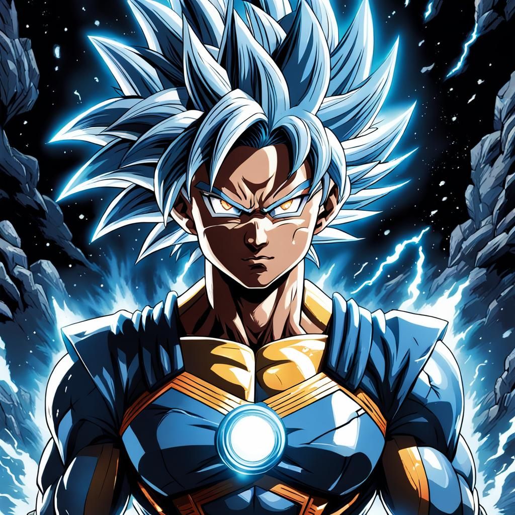 Ultra Instinct Saiyan Heroine in Comic Book Art