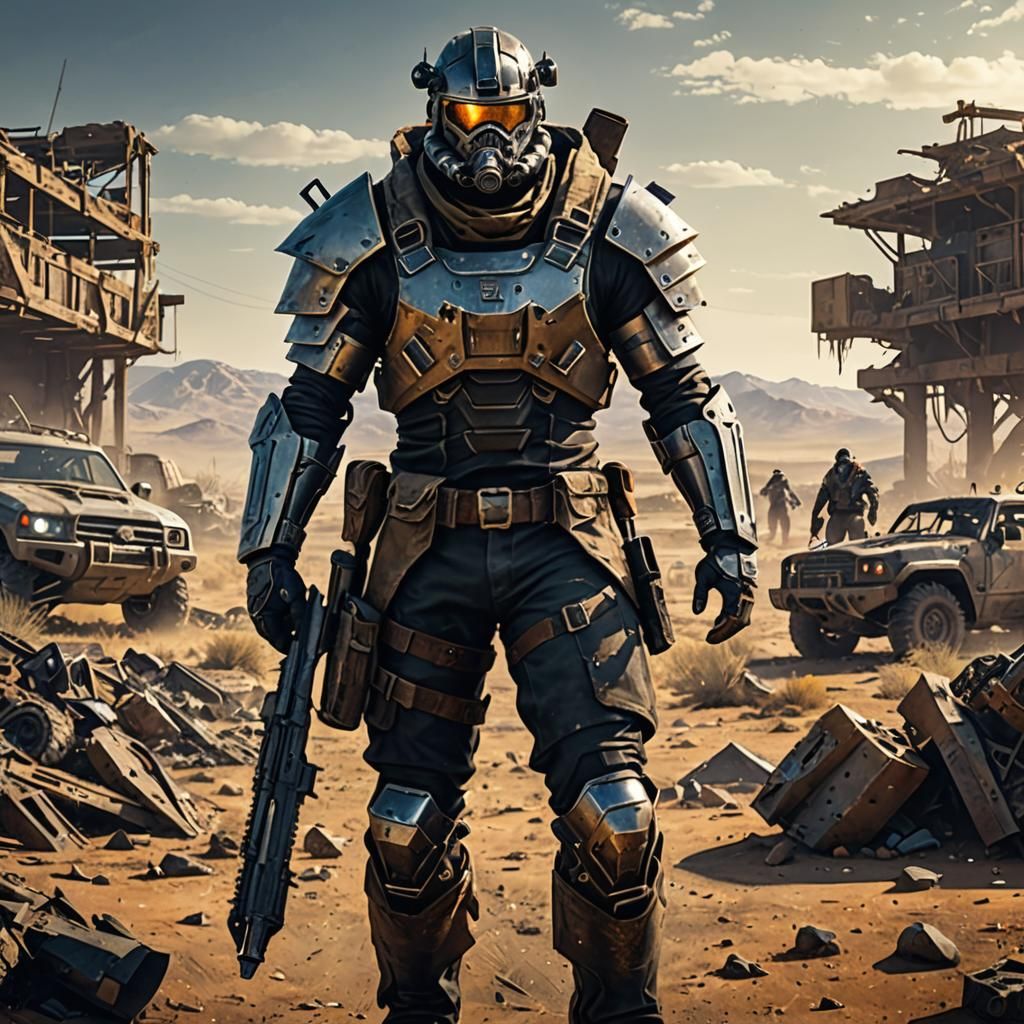 Wasteland Scavenger Surviving in Barren Landscape