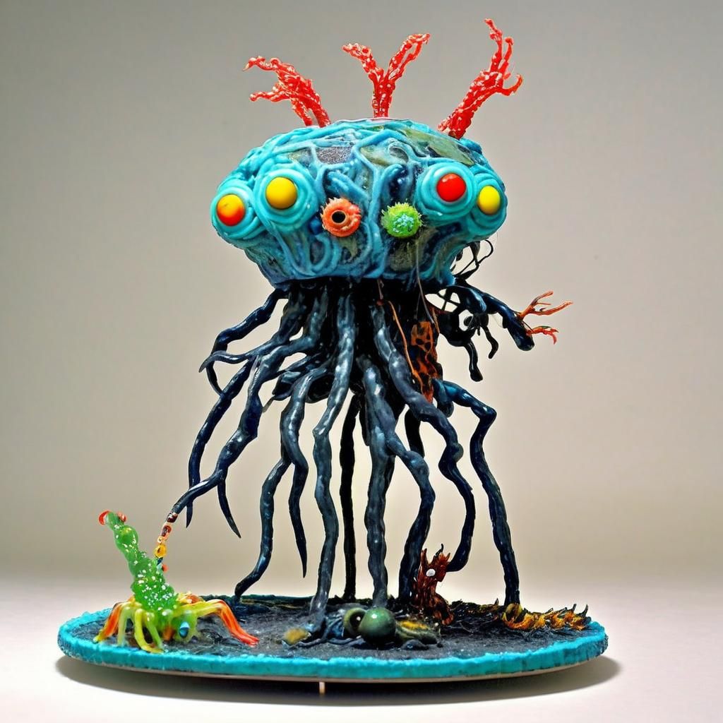 Alien Insect: Encaustic Mixed Media Sculpture