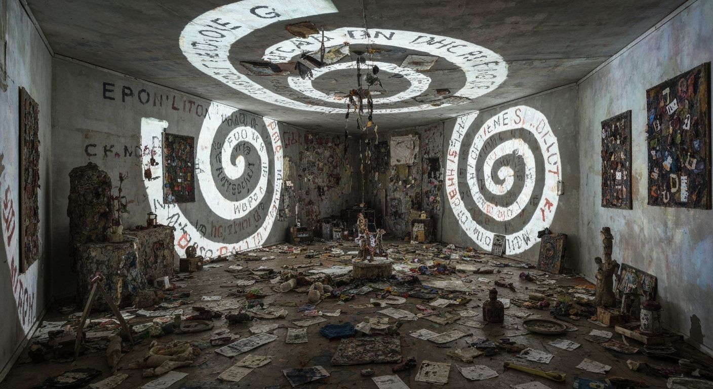 Chaotic Room in Dubuffet Style with Raw Textures