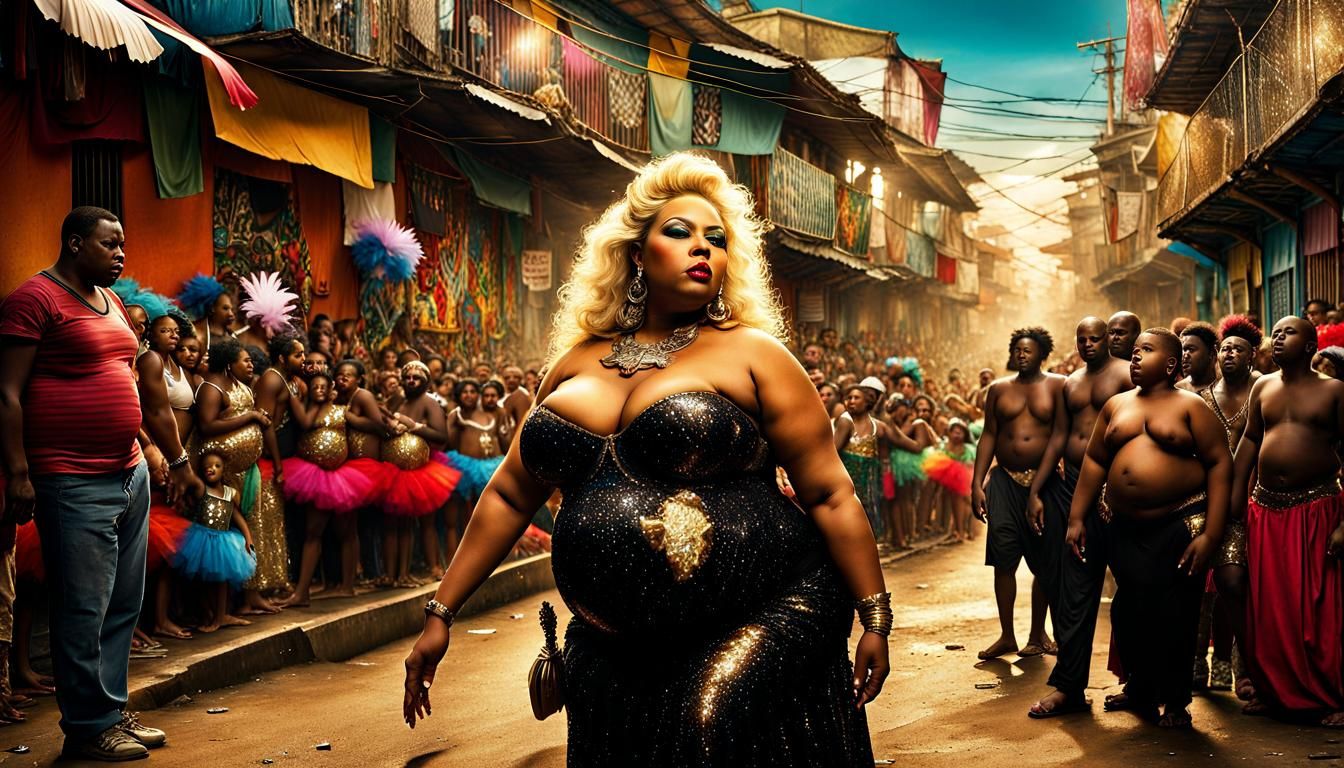 Carnaval Queen in Rio Favela: Fantasy Art