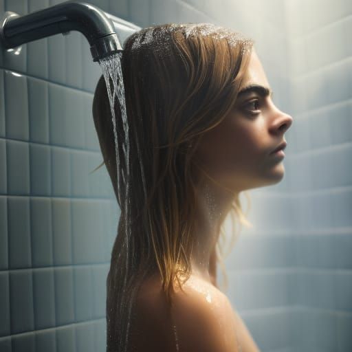 In the Shower - Cara Delevingne