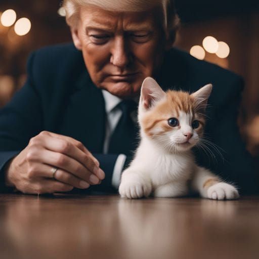 Touching Scene of Affection: Petting a Kitten