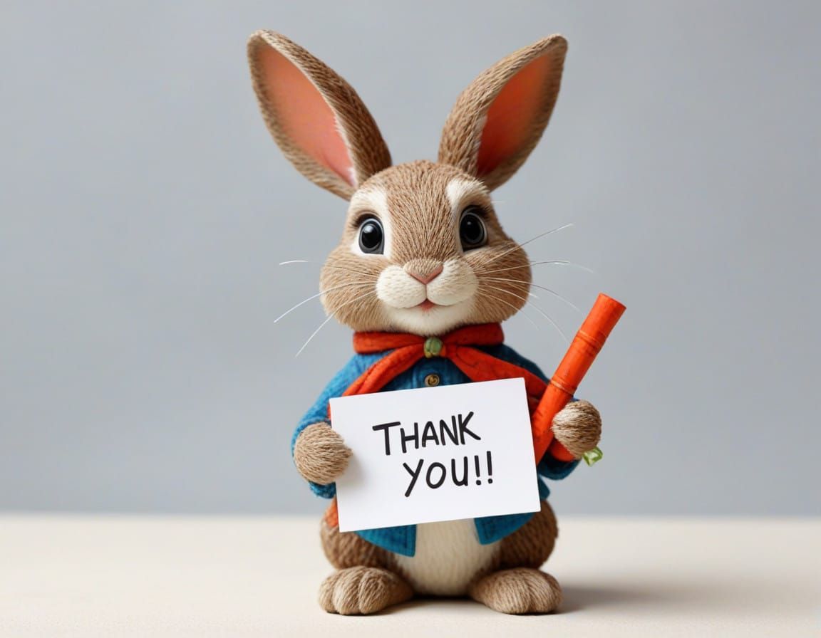 Cute Rabbit Expressive Abstract Art