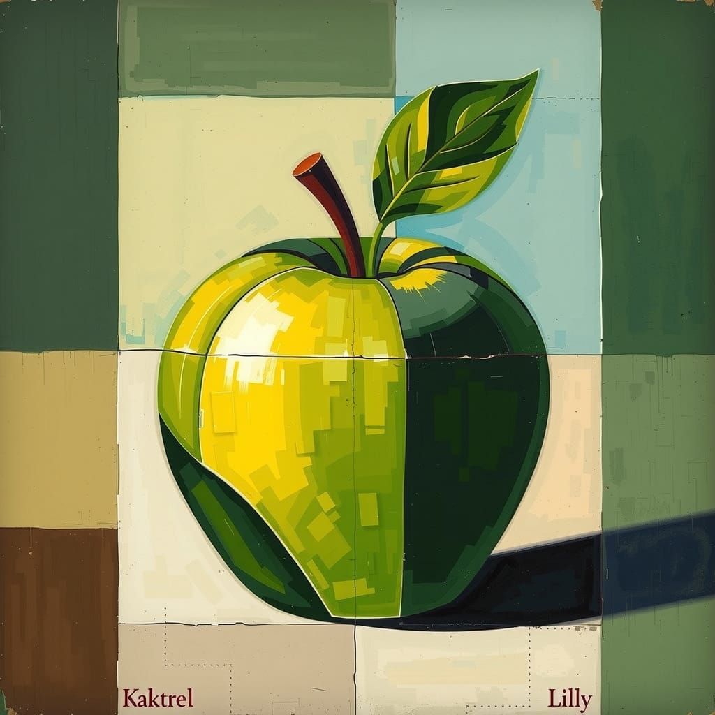 Cubist White Lily in Monochromatic Style