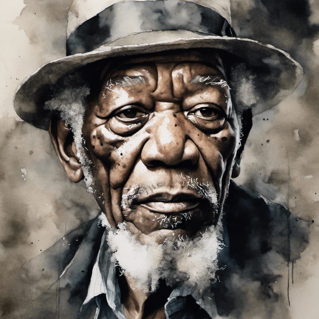 morgan freeman portrait <lora:Sketch artist:1.0>